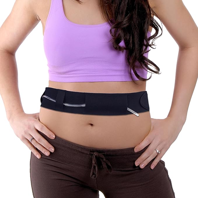 Peritoneal Dialysis Tube Belt - Slim, Soft and Stretchy PD Catheter Belt - Safe for Skin - Made in The UK - Peg Tube Supplies - Medical Peritoneal Dialysis Accessories (Medium - 29″-42″, Black)
