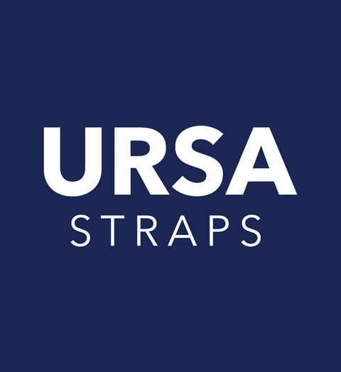 URSA Straps logo, blue square
